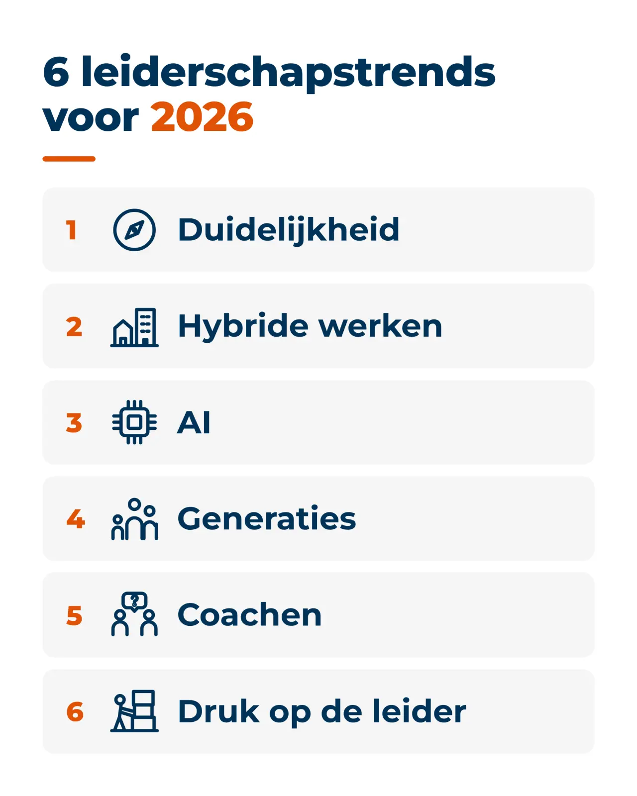 De zes leiderschapstrends voor 2026 op een rij